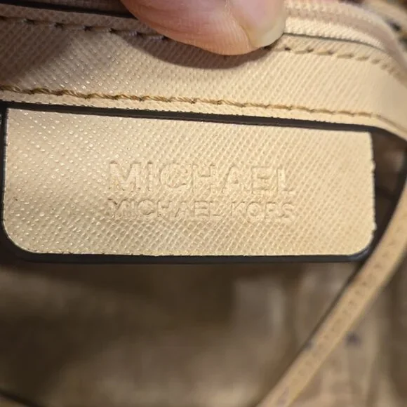 Hand Painted Purse Crossbody Bag Medium Messenger Saffiano Leather Gold Studded - Picture 11 of 15